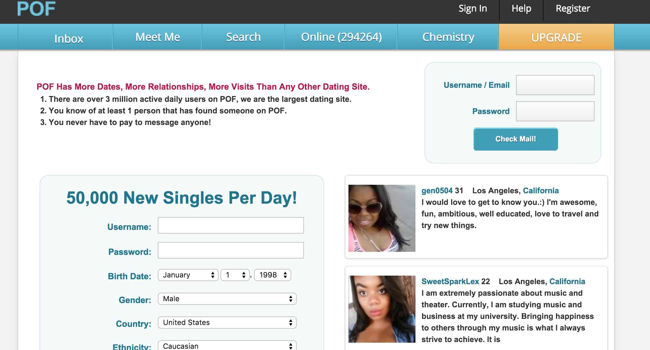 Dating site by pof