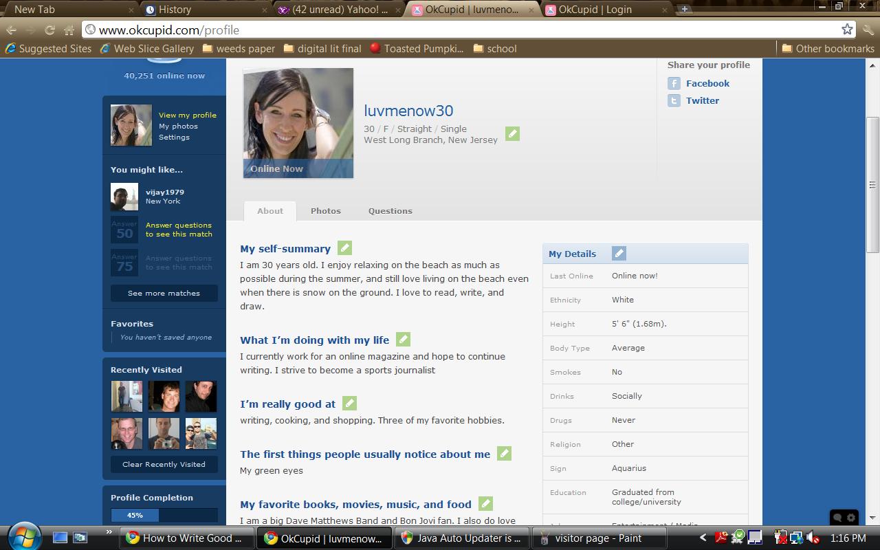 best dating site description examples