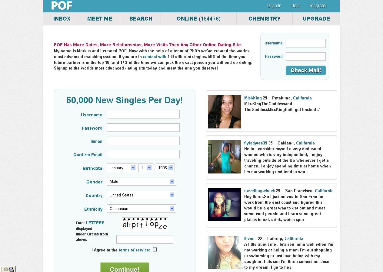 Dating site by pof
